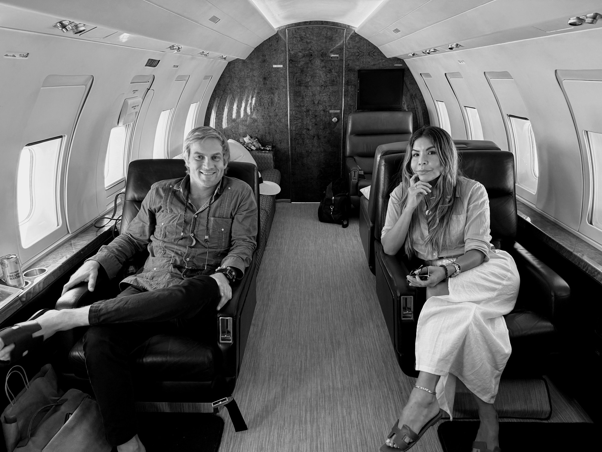 The founders traveling between projects